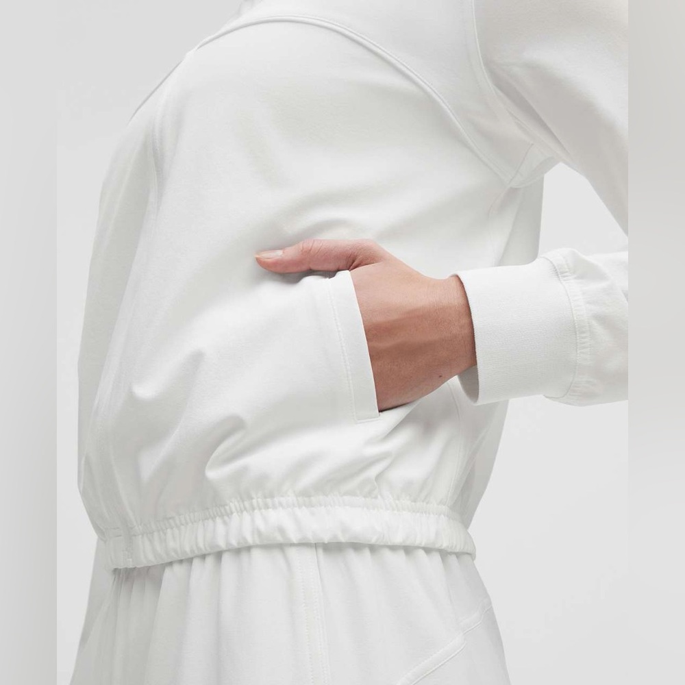 Lululemon Court Rival Tennis Track Jacket size 10 White WHWH - Picture 5 of 9